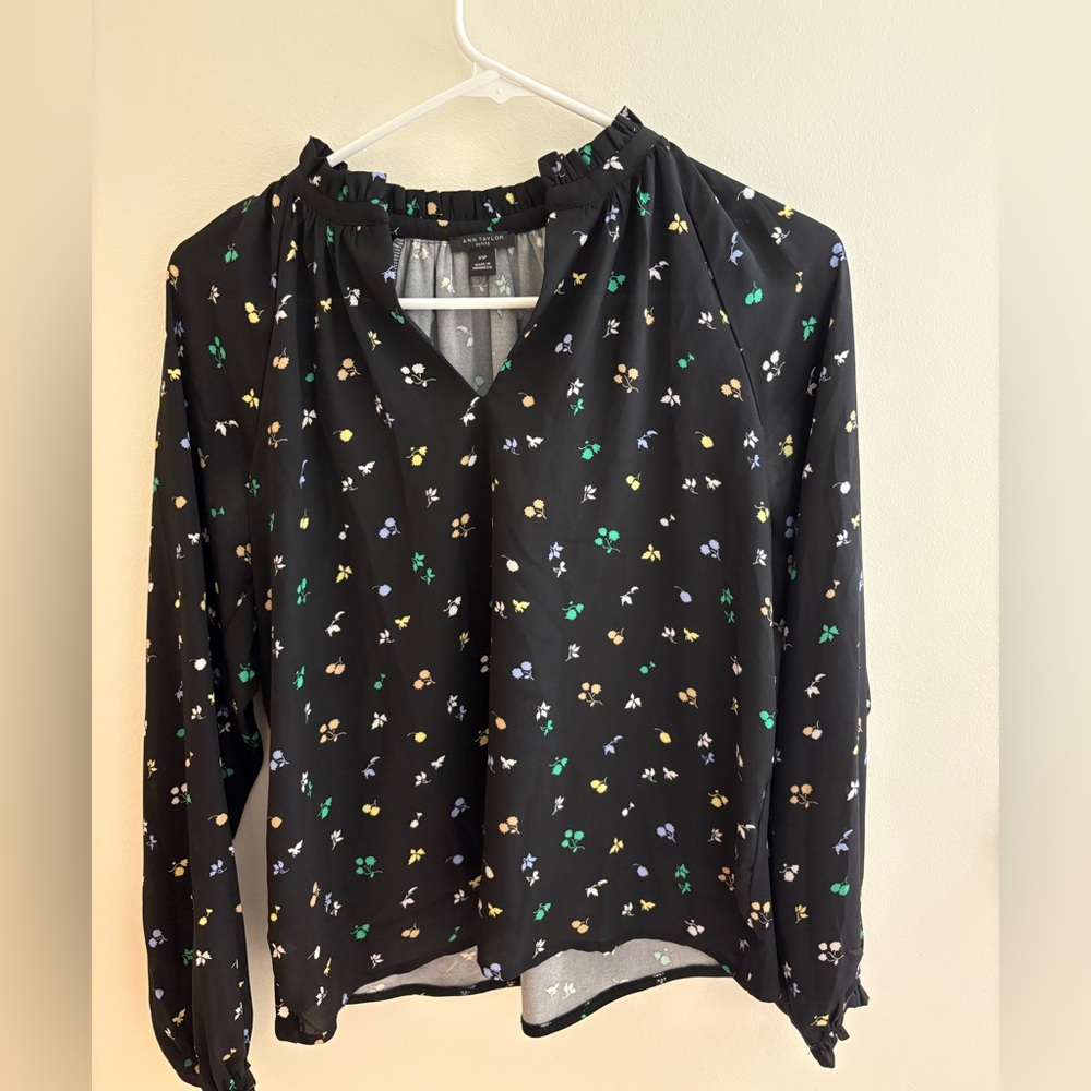 Ann Taylor Floral Work Blouse